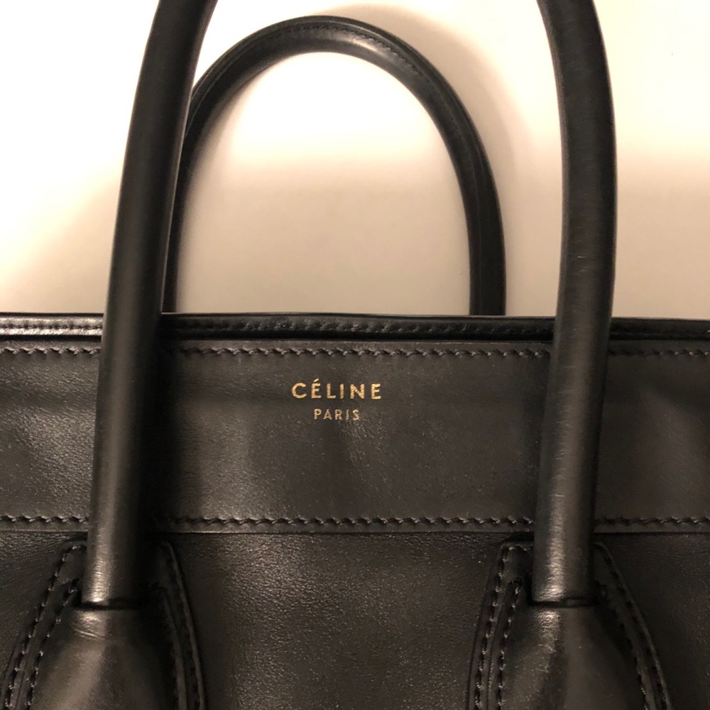 Celine Black Leather Tote with Gold Hardware - Picture 6 of 12